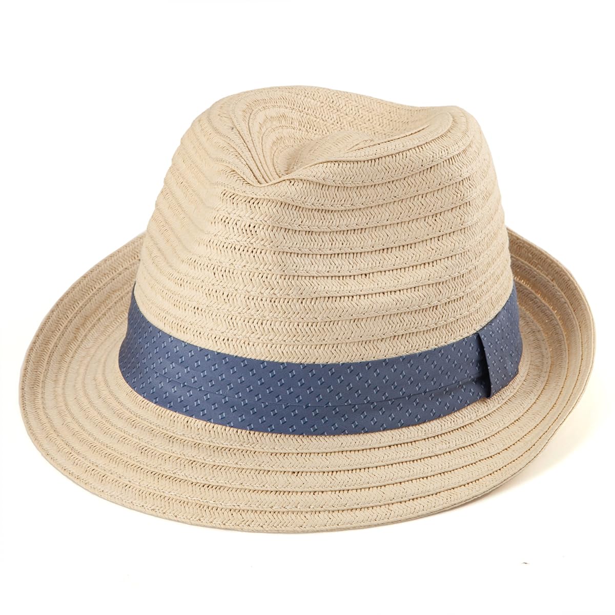 Straw Trilby Hat for Men - Summer Sun Fedoras Travel Beach Panama M/L and L/XL, Adjustable