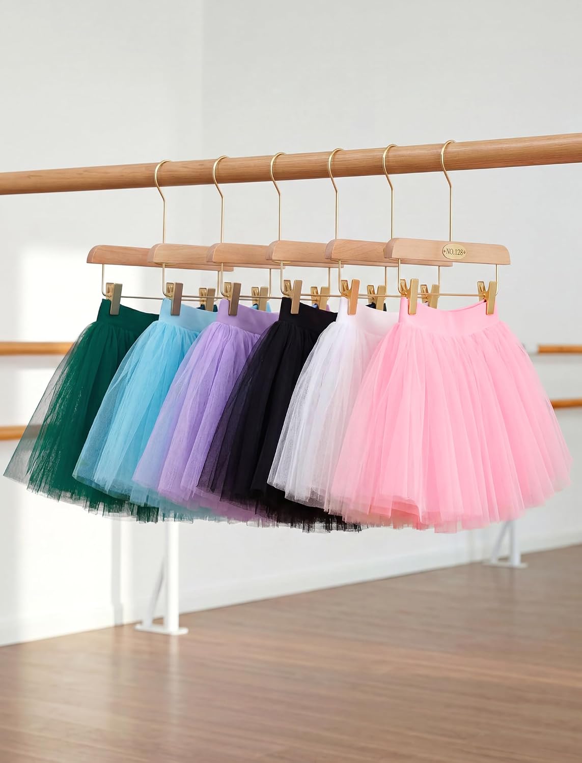 JiAmy Girls' 4-Layer Tutu Skirt, Fluffy Tulle Ballet Dance 3-14Y