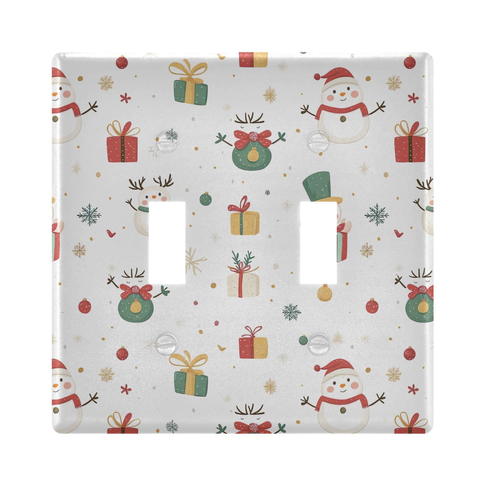 UMIRIKO Christmas Snowman Light Switch Cover Plate Covers Decorative Double Toggle Home Decor 202b7085