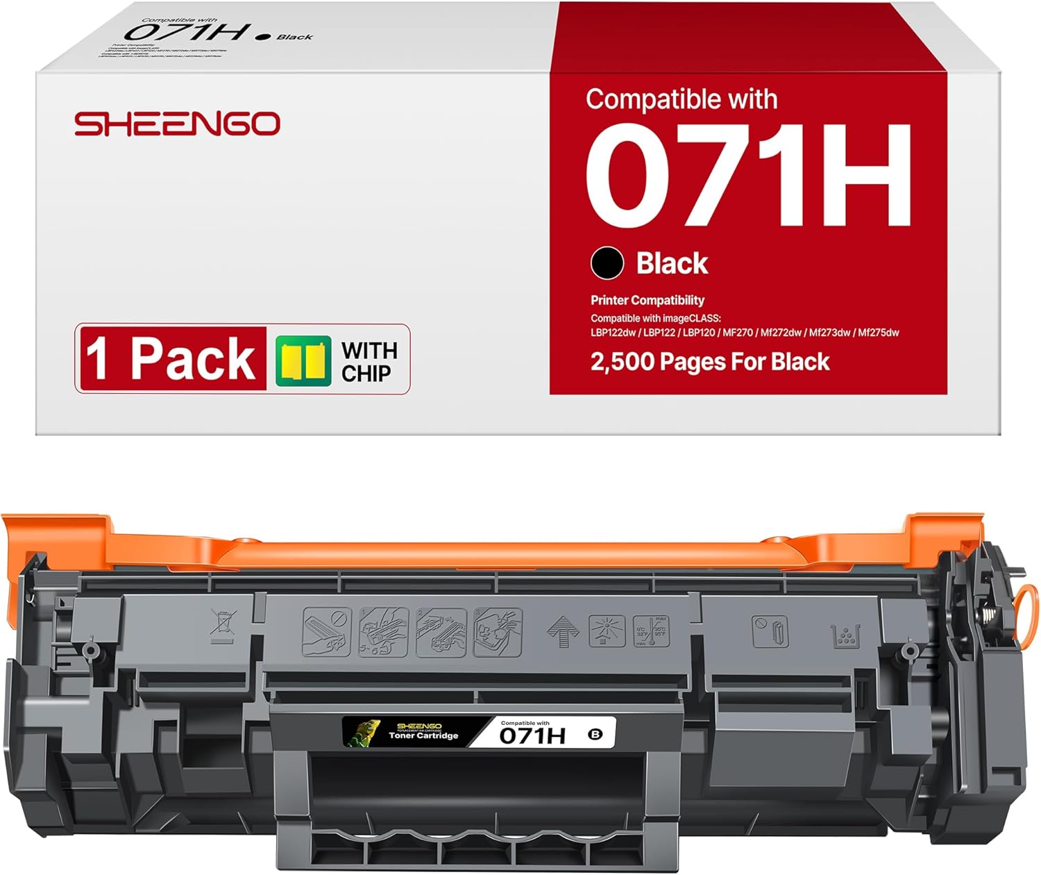 071H Toner Cartridge Replacement for Canon 071 Black Toner Cartridge CRG071H High Capacity Use for Canon ImageCLASS MF273dw LBP122dw LBP122 LBP120 MF270 MF272dw MF275dw Printers (Black, 1-Pack)