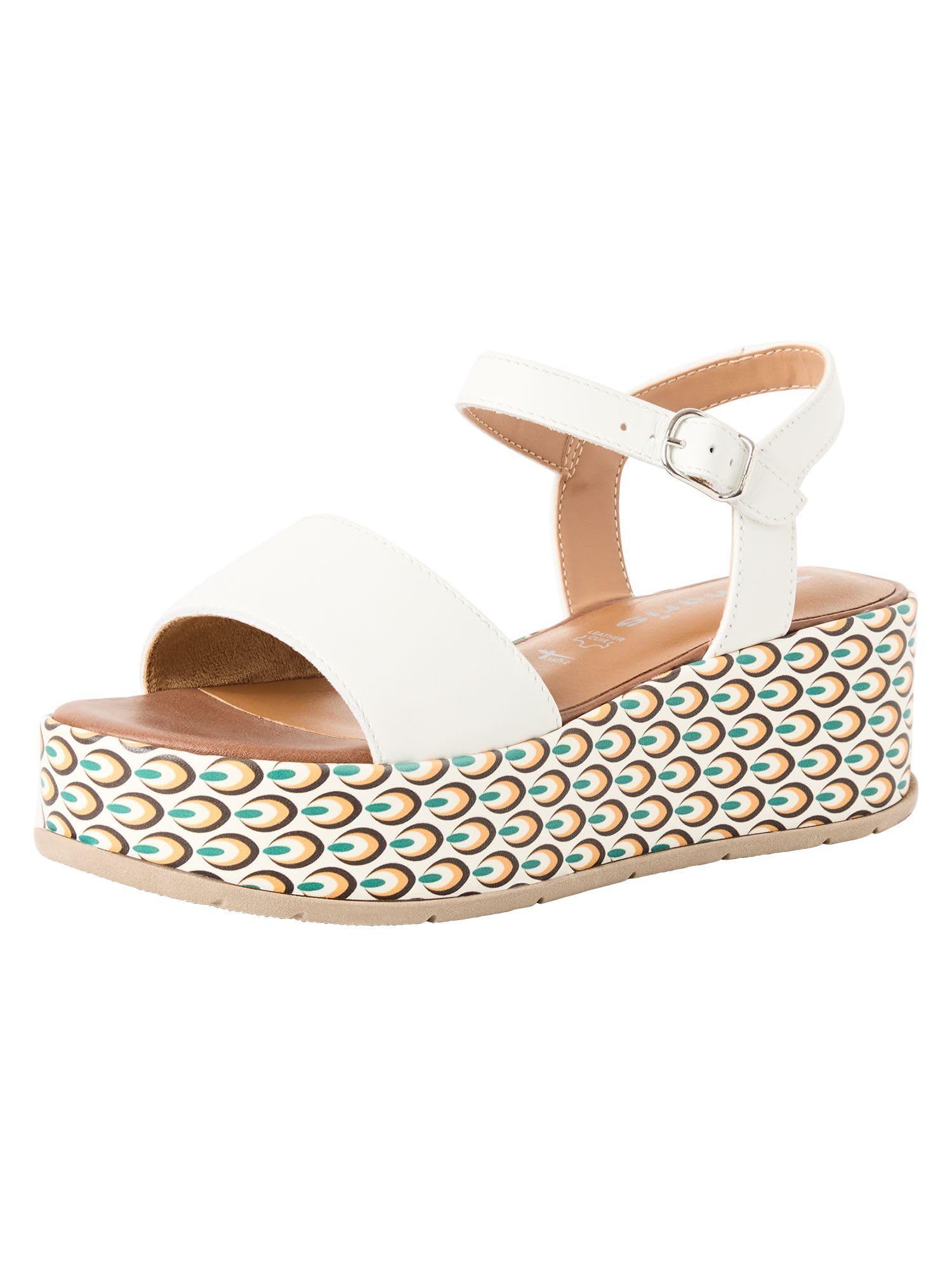 Tamaris Women’s sandal with wedge heel white 5 UK