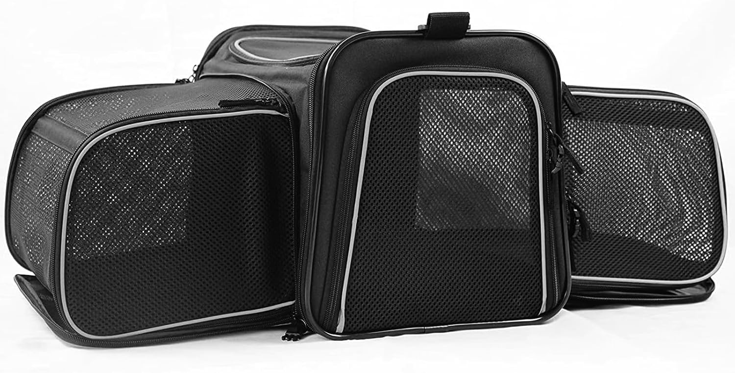 Pet Carriers,Soft-Sided Cat Carrier,Collapsible Travel Pet Privacy Protection Travel Carrier,Airline Approved Dog Carrier,4 Sides Open…