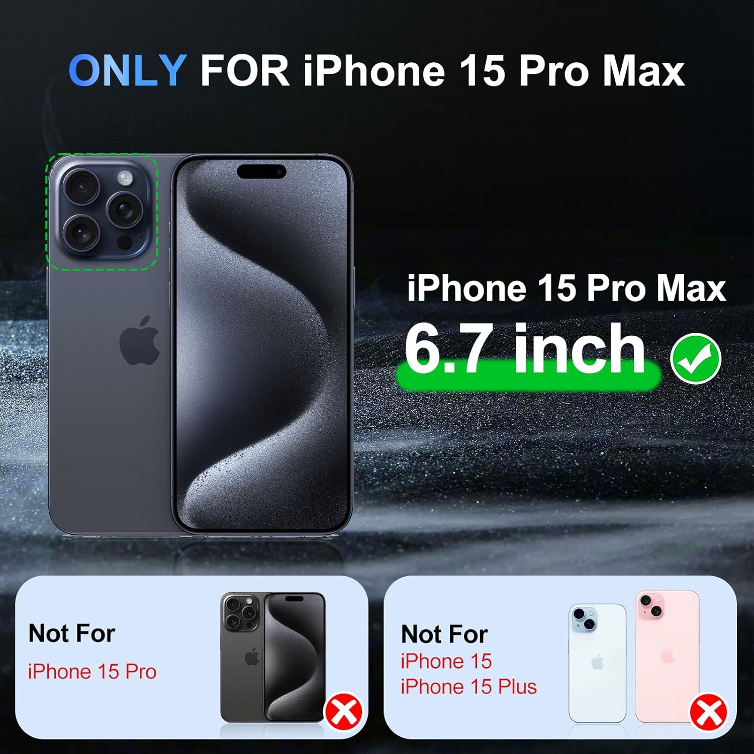 Beasyjoy per iPhone 15 Pro Max impermeabile, custodia in metallo con protezione per lo schermo integrata, protezione completa per tutto il corpo resistente_voghion.com