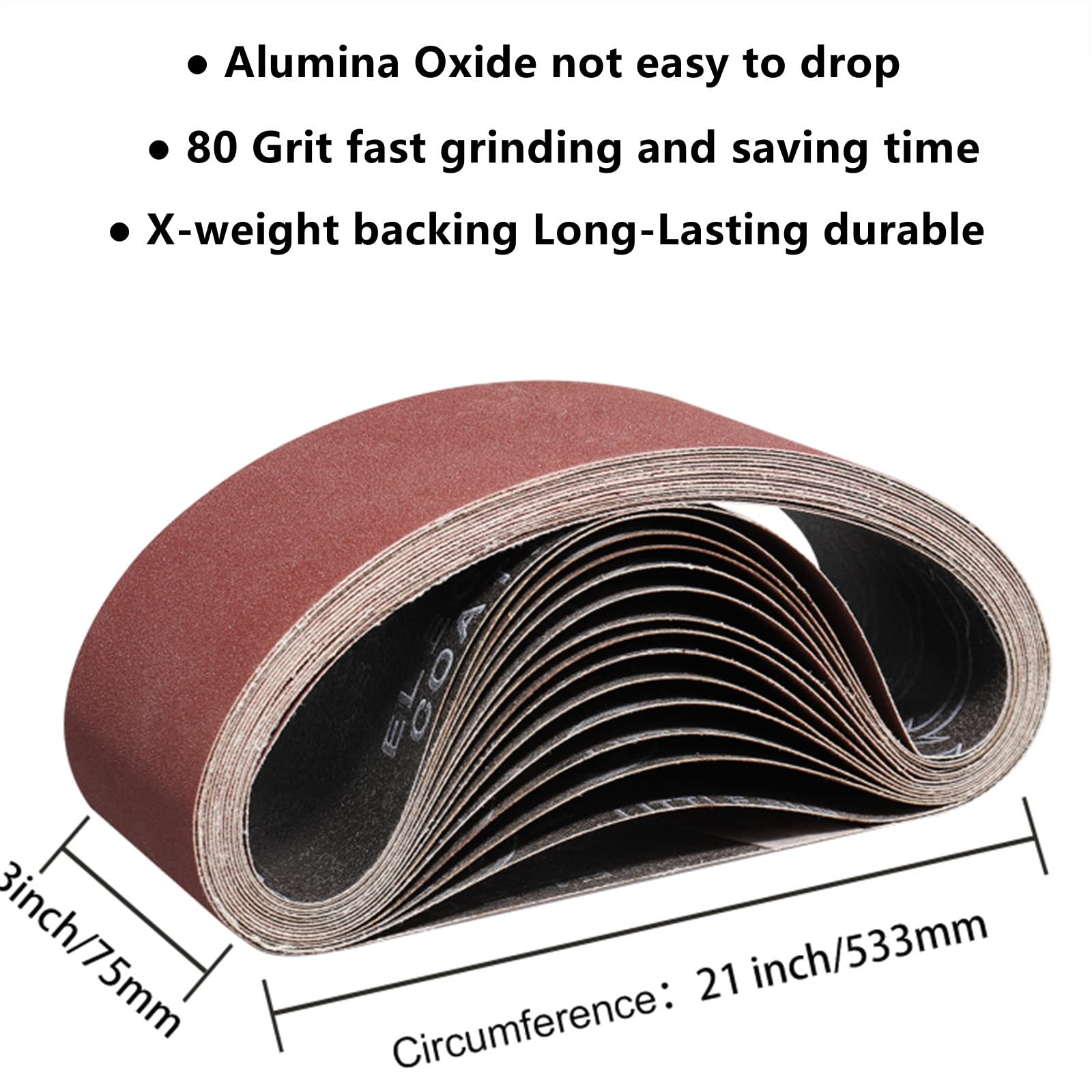 POTUINOM Sanding Belt 4 X 36 Inch,Belt Sander Belts 80