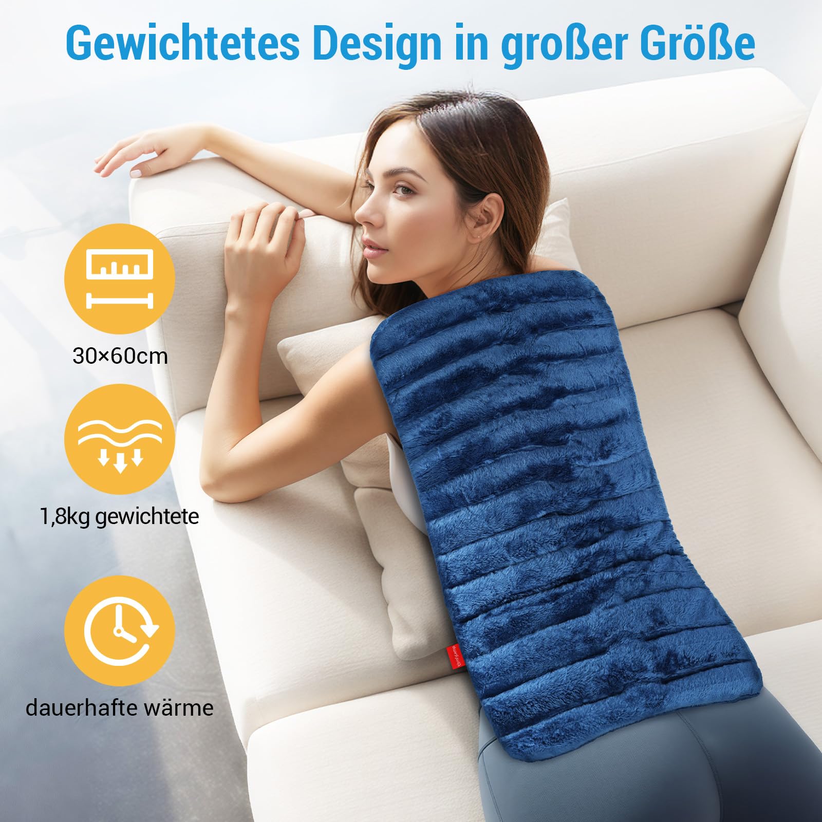 Comfytemp XXL großes Körnerkissen Mikrowelle Wärmekissen 30x60cm 1,8kg (Packung mit 2)