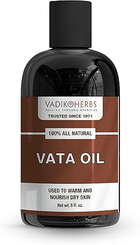 Aceite de masaje orgánico Vata con aceite esencial de romero | Aceite de hierbas calmante y relajante para piel seca | Fórmula tradicional de aceite