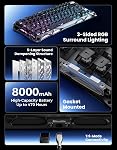 GravaStar Mercury K1 75% Clavier de jeu mécanique sans fil, alliage d'aluminium, joint d'étanchéité Chauffe-clavier compact personnalisé, commutateurs linéaires, RGB Allumé en arrière - Mistre noir
