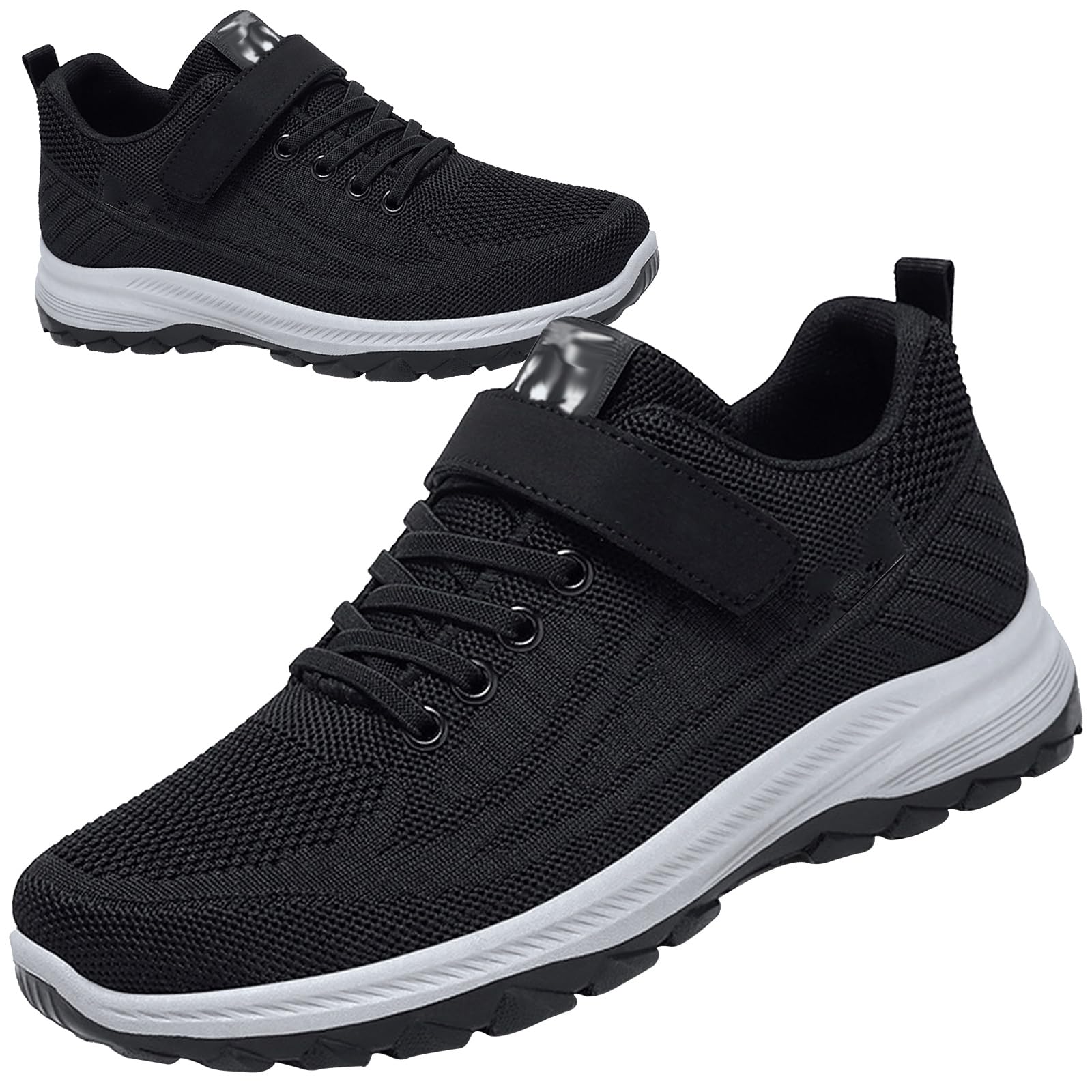 AZMAHT Shoes for Arthritis in the Feet Bunion Shoes for Women Orthopedic Diabetic Shoes with Memory Foam Adjustable Walking Shoes for Elderly Arthritis Edema,Men Black,44/270mm