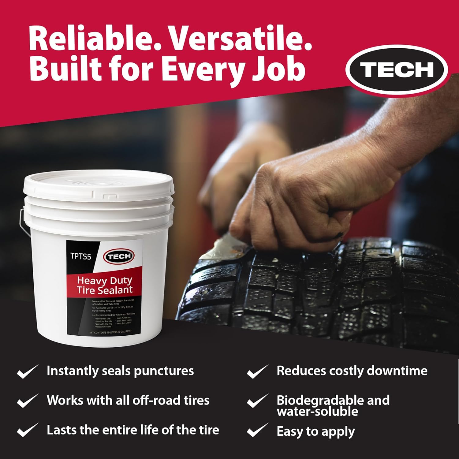 TECH Tire Repairs Heavy Duty Tire Sealant - 5 Gallon