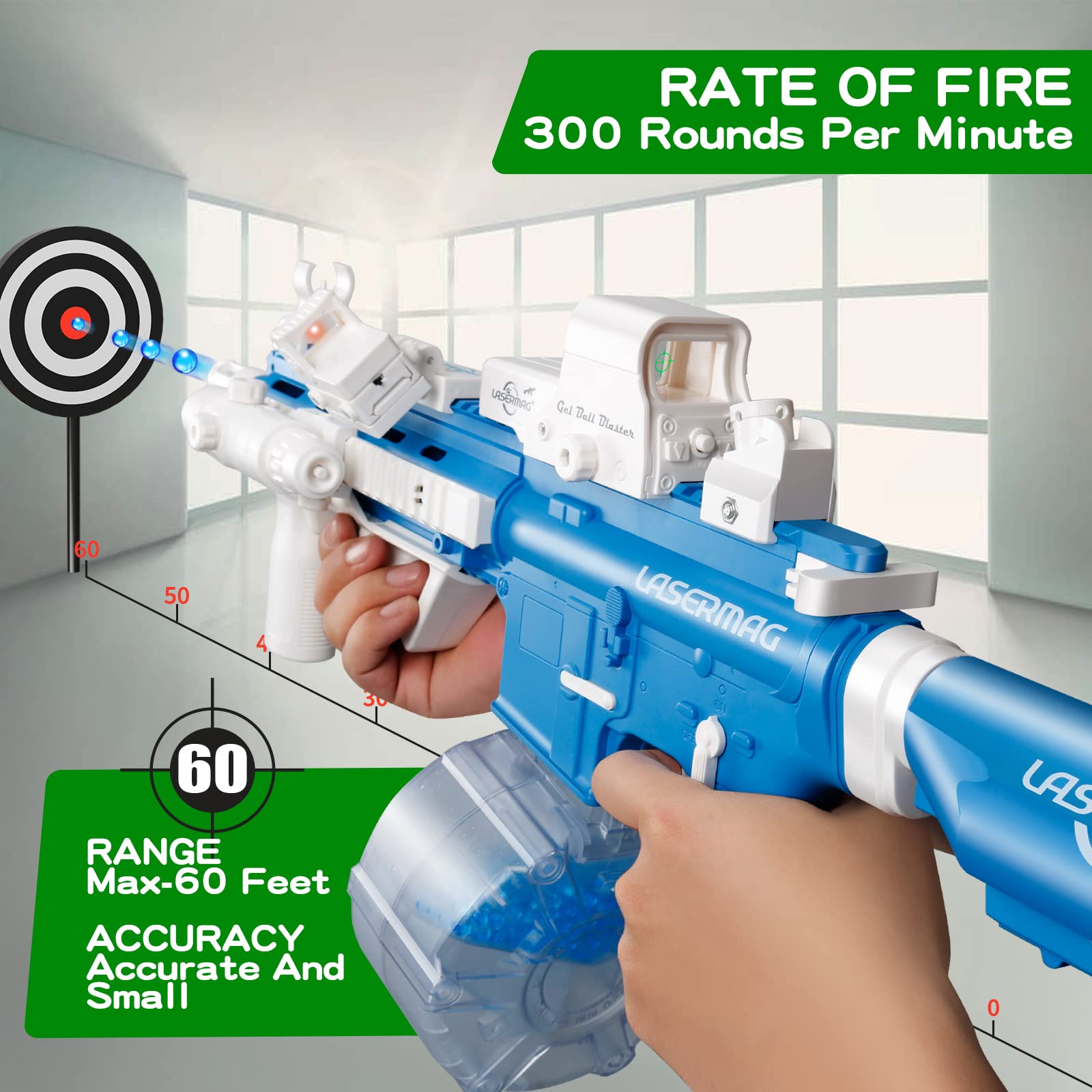 LASERMAG Gel Ball Blaster Electric M416,Orby Guns Automatic With 60000