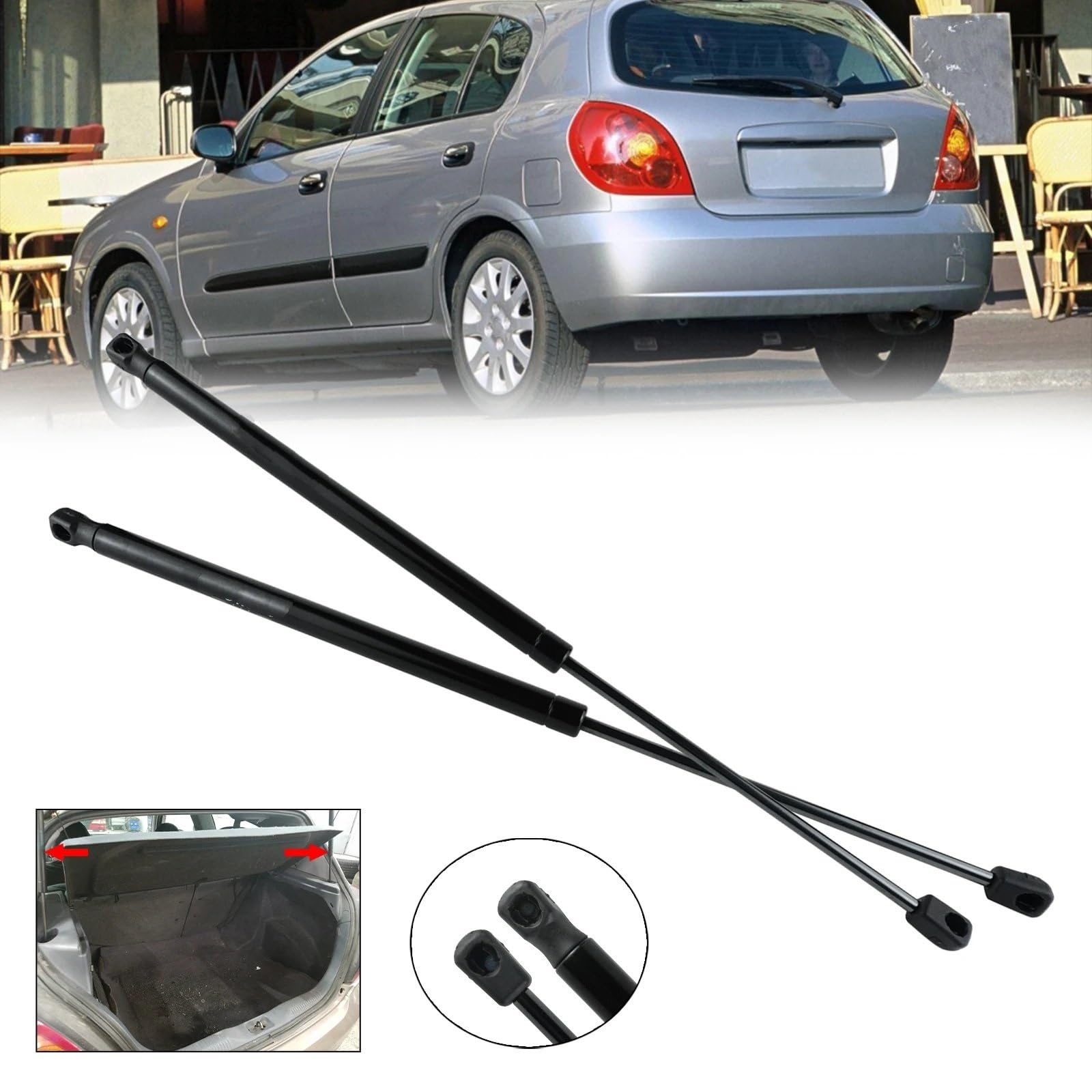 Ressorts à Gaz Hayon Nissan Almera Tino V10 2000-2006 - Paire, Force 530N, Longueur 525mm - 8