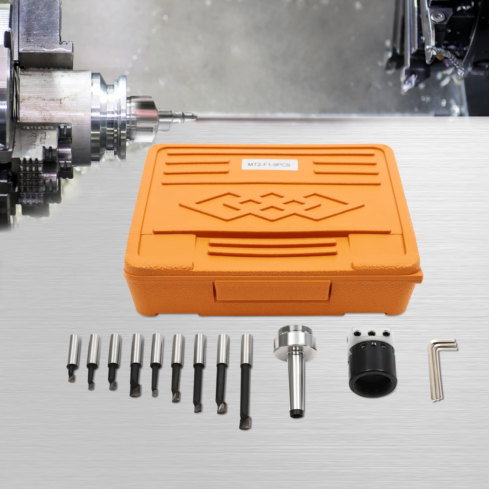 9 Teile Fräsmaschine Zubehör Set, 10-125mm Bohrkopfsatz Tragbar Bohrkopf-Set mit Einer PräZisionsskala, Werkzeugsatz für LöChern und Nuten Des Außenrings Verwendet Werden