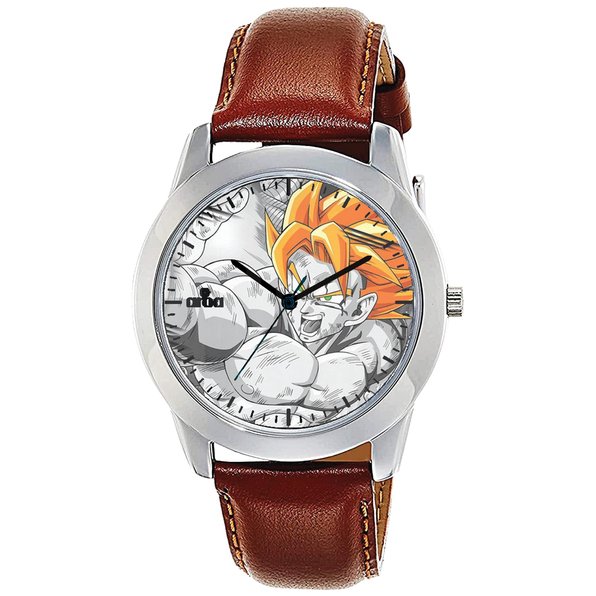 AROA Watch for Men with Goku Yellow Hair Model :1070 in Steel Metal Type Brown Strap Analog Watch White Dial for Men Stylish Watch for Boys (B0CKFJJ1QQ) Amazon Price History, Amazon Price Tracker