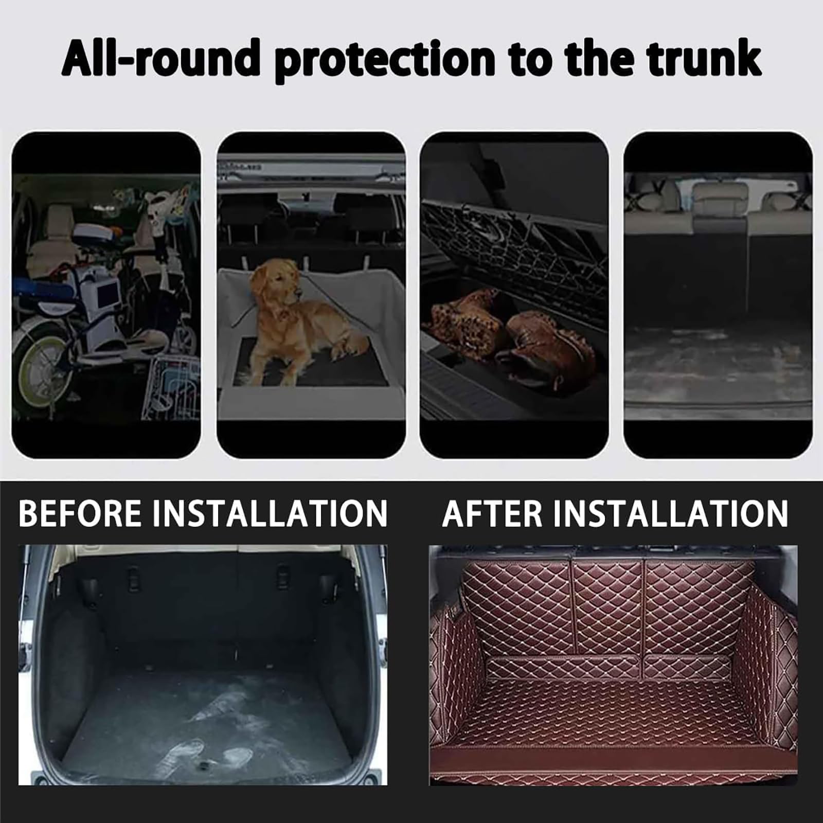 Tapis De Coffre Citroën C5X 2021-2025 - Cuir Synthétique Antidérapant, Imperméable - Protection Complète Du Coffre, Noir