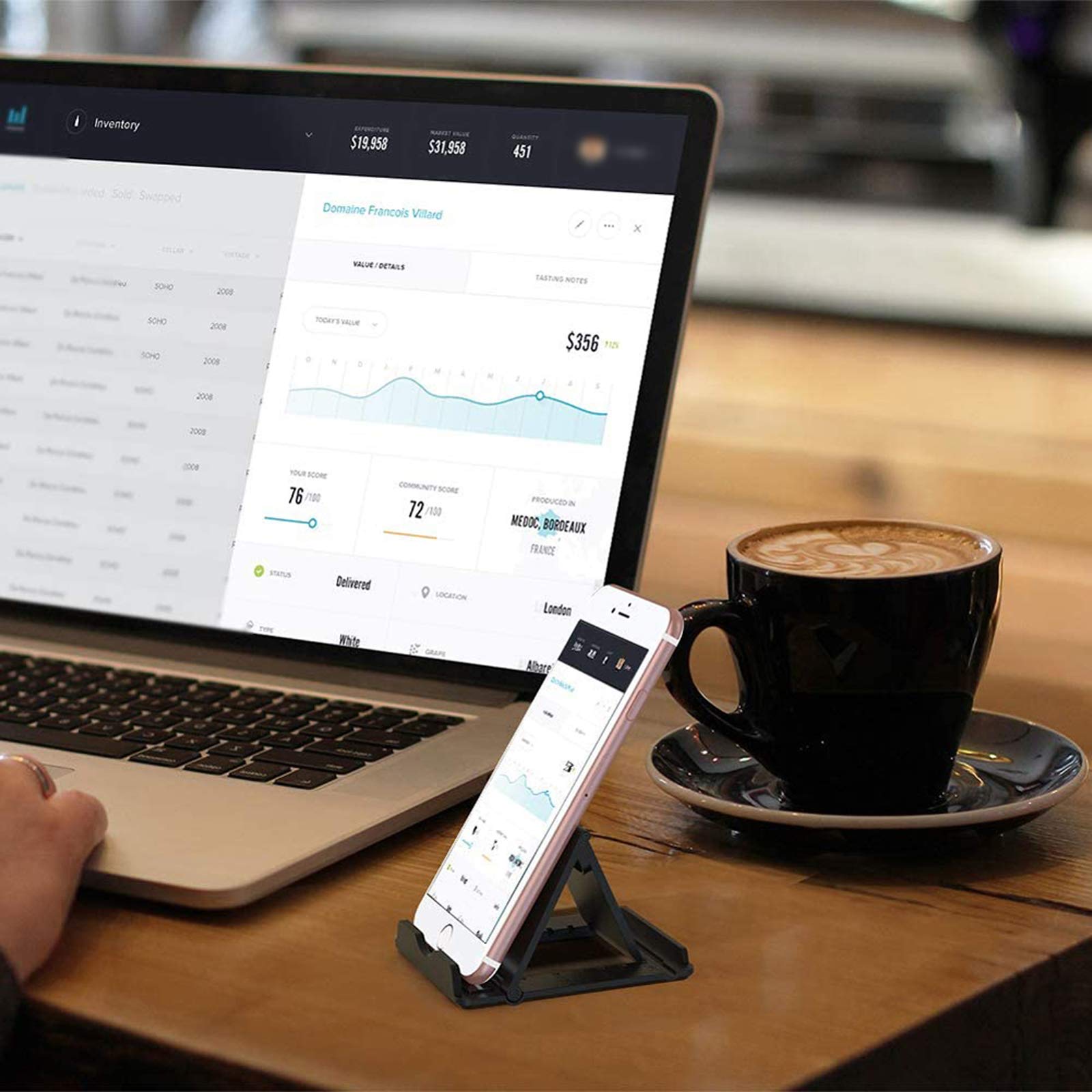 Foldable Portable and Angle Adjustable Phone Tablet Stand Holder for Desktop,Compatible with iPhone 15 14 13 12 11 iPad Pro Air Mini Kindle Galaxy Google PIXL (Large Size) - Image 7