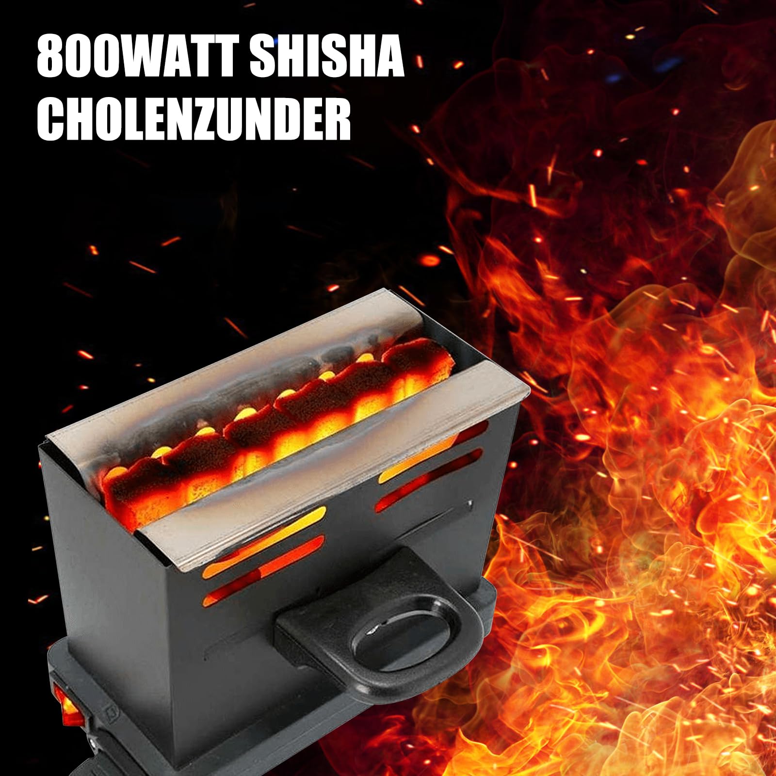 GBKDQQ Elektrischer Kohleanzünder, 800W Kohlegrill Toaster, Kohleanzünder Shisha mit Dreiseitiges-Hitzesystem, Kohlegrill Kohle für Hochzeit, Geburtstage, Feste, Sammlungen