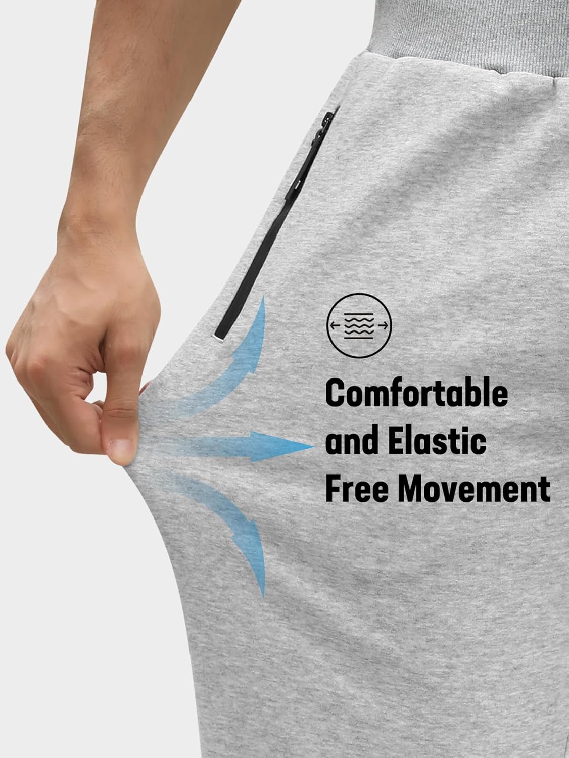 Gihuo 3 Pack Sweatpants for Men, Mens Sweatpants with Zipper Pockets, Joggers for Men