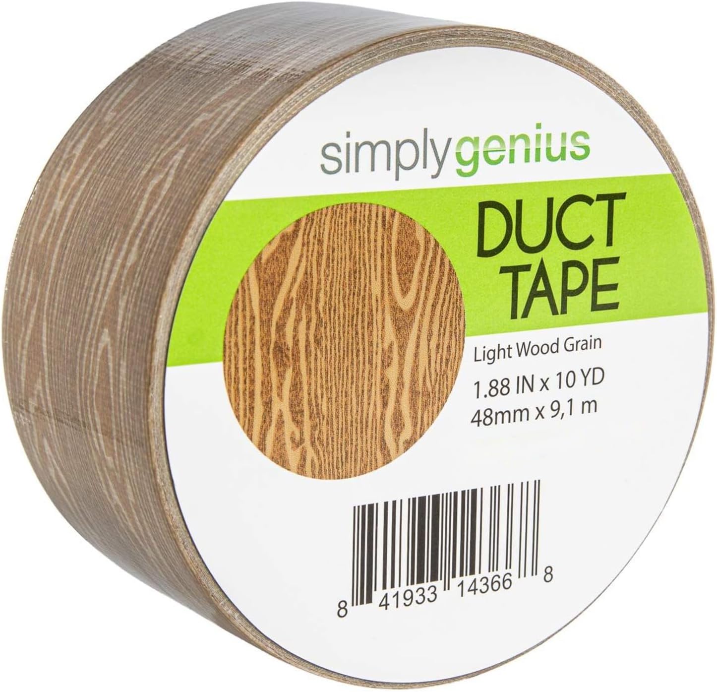 Simply Genius 1 Pack Duct Tape for Art & Craft - 1.8 in x 10 Yards Wood Tape for Kids & Adults, Colorful Adhesive for DIY & Home Improvement, Light Wood Grain, and Scrapbook Supplies
