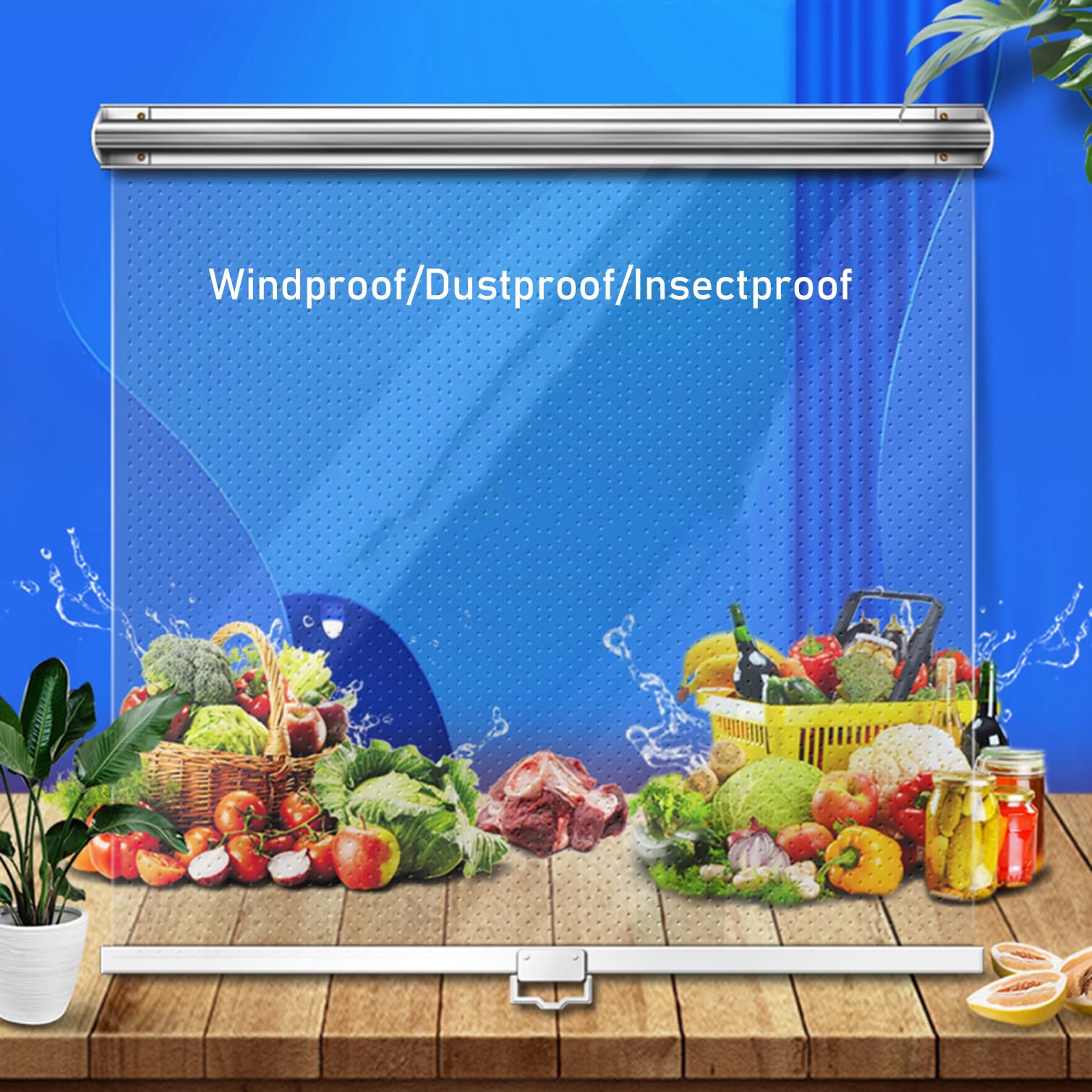 Funda transparente para congelador de grado alimenticio, a prueba de polvo y transpirable, con asa, 145 cm x 120 cm, ideal para cabinas y vitrinas, protección de frescura