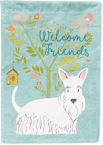 Miniatura 8 de Caroline's Treasures BB7632GF Bandera de jardín con texto en inglés Welcome Friends de Bulldog francés negro para buzón, bandera decorativa para