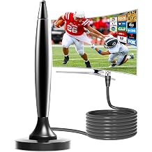 TV Antenna for Smart TV Indoor/Outdoor,Portable ATSC Freeview HDTV Antenna Long Range Reception for Local Channels 4K 8k 1080P, Easy Installation with Strong Magnetic Base All Tvs,14.5ft Coax Cable