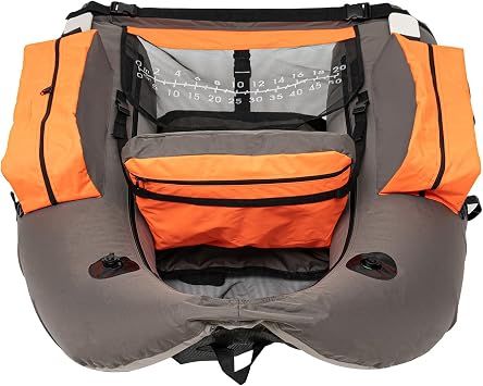 Outdoor Inflatable Fishing Boat 53.5 * 41.3inch Multiple Colors Boat with Adjustable Shoulder Straps and Hand Air Pump for Fishing