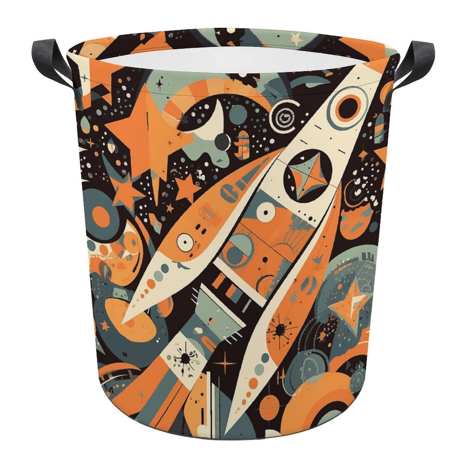 Panier à linge motif fusée spatiale pour résoudre le désordre des jouets