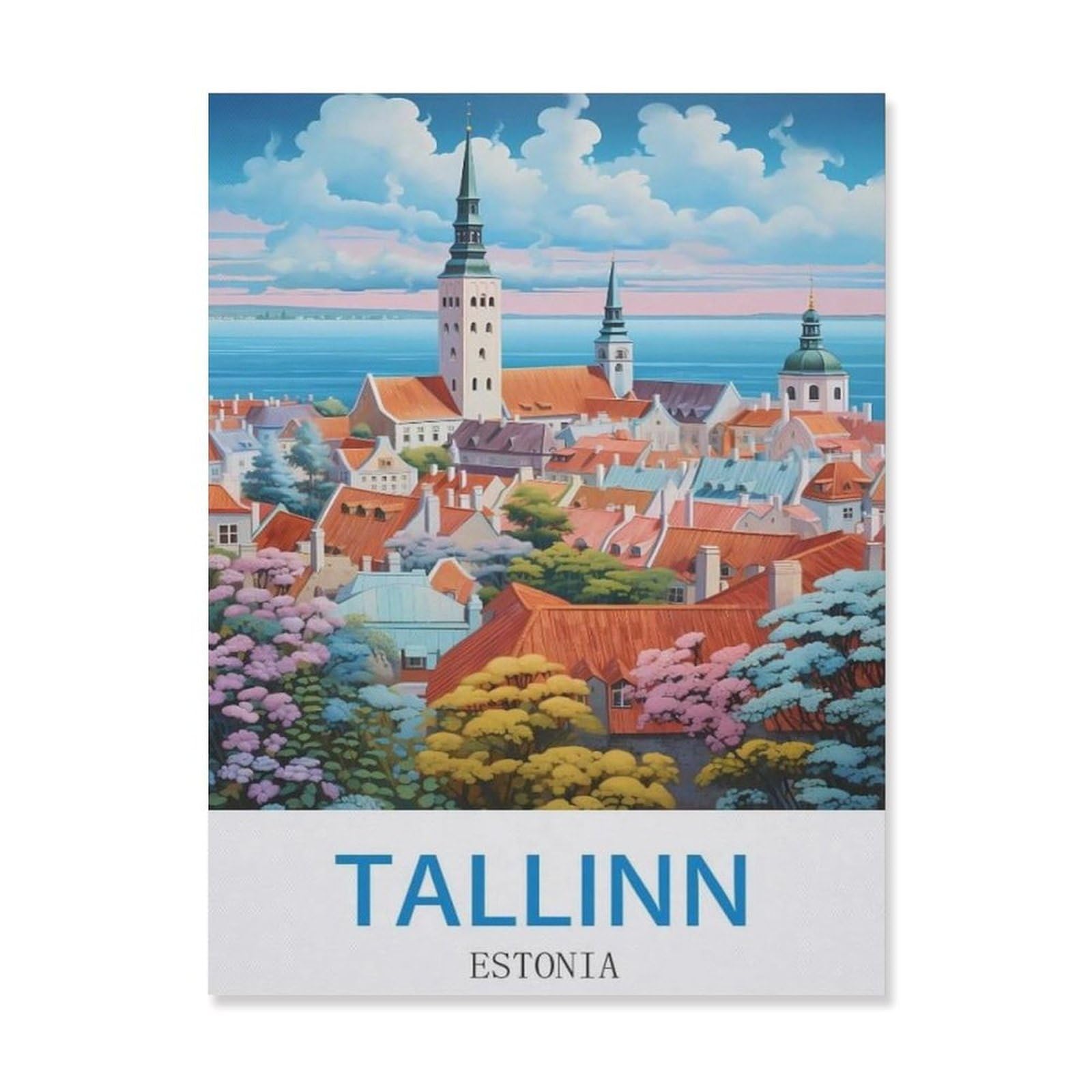 Vintage Metal Tin Sign，Tallinn Estonia，Funny Bathroom Decor, Restroom Decoration, Funny Bathroom Wall Art Tin plaque(20x30cm）8x12 inch-EG7