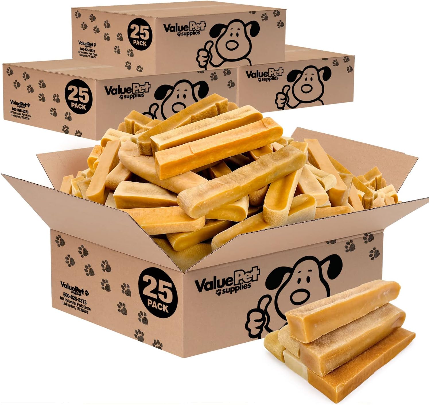 ValueBull Himalayan Yak Cheese Dog Chews, Extra Extra Large, 100 ct Bulk Pack - Long-Lasting for Aggressive Chewers, All Natural, Healthy & Safe, Low Odor Nepal Yak Milk Chews