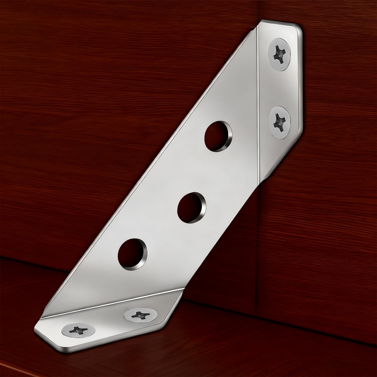 Staffe Angolari, Angolari Metallo per Legno e Staffe Angolari per Legno con Viti 30 Pezzi, Rinforzi Triangolari per Scaffale Armadio Tavolo Sedia Scrivania, Staffe in Acciaio Inox
