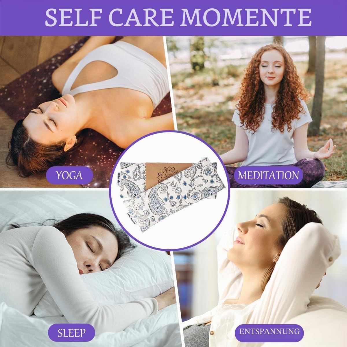 Hihealer 2er / 4er-Pack Augenmaske Gewichts-Augenmaske mit Lavendel-Aromatherapie für Schlaf, Yoga, Meditation und Selbstpflege, entspannende Accessoires Weihnachtsgeschenke für Frauen Mütter