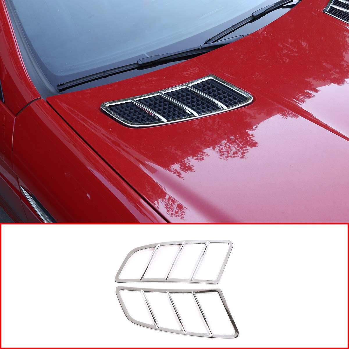 YIWANG ABS Auto Motore Tetto Aria Presa Telaio Decorativo Trim 2 Pz Per Benz SLK Classe R172 SLK200 250 350 2011-2015 Accessori Auto (Argento)