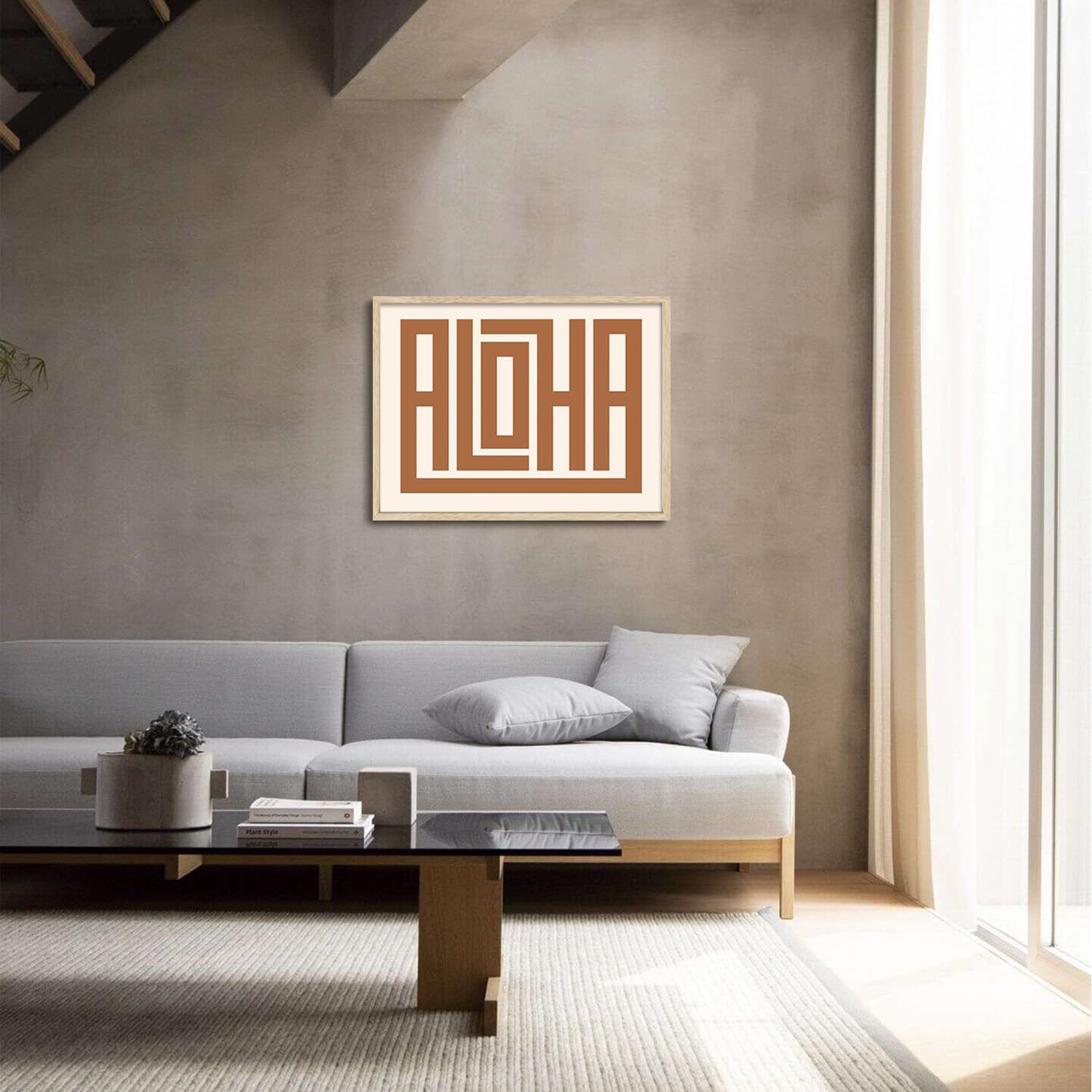 KISSFOX Framed Wall Art Western Wall Decor Aloha Pictures Typography Canvas Art Farmhouse Southwestern Paintings Artwork For Bedroom Living Room Kitchen