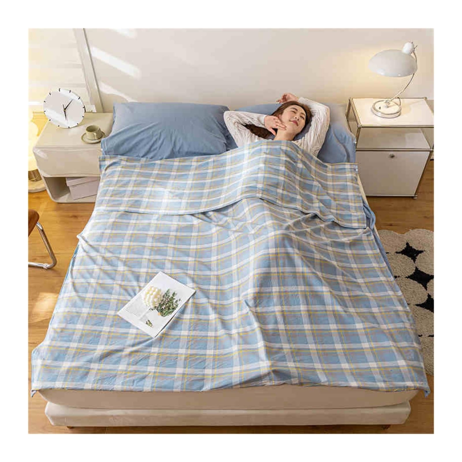 Saco de Dormir Forro para Saco de Dormir Sábana de Viaje de Algodón para Interior hostels Cabañas albergues Camping Exterior