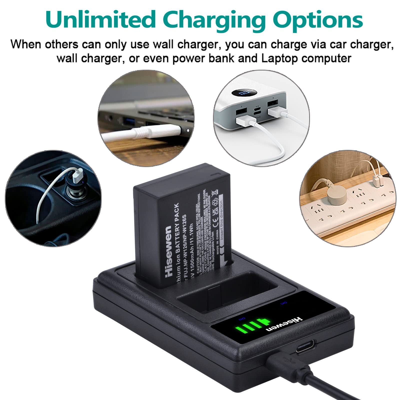 Fujifilm X100v KingMa NP-W126S NPW126 Battery Dual USB Charger Kit