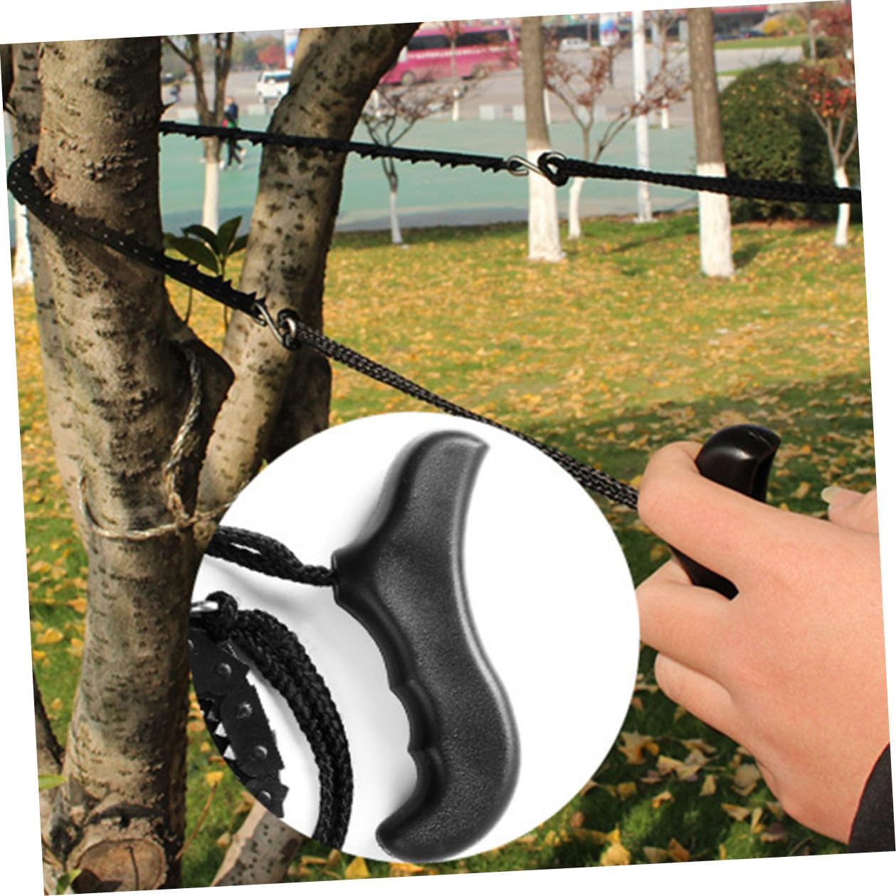HEMOTON Portable Miniature Link Saw with High-tensile Manganese Iron Wire Sharp Bi-directional Teeth for Camping Hiking Backpacking and Outdoor Survival Wood Cutting