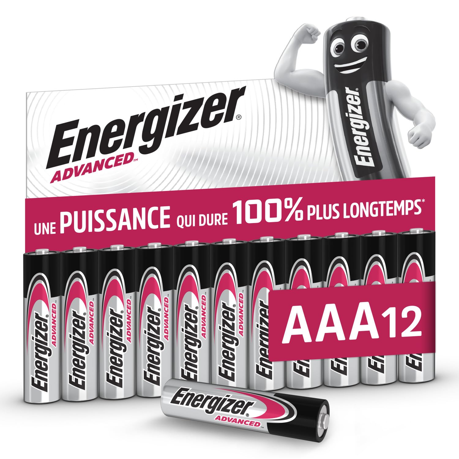 Energizer Advanced Piles AAA (Lot de 12) Micro LR03 Alcaline 1,5 V - Haute Performance - Télécommandes, Jouets et Électroniques - Made in EU - Emballage 0% Plastique - Conservation 10 Ans