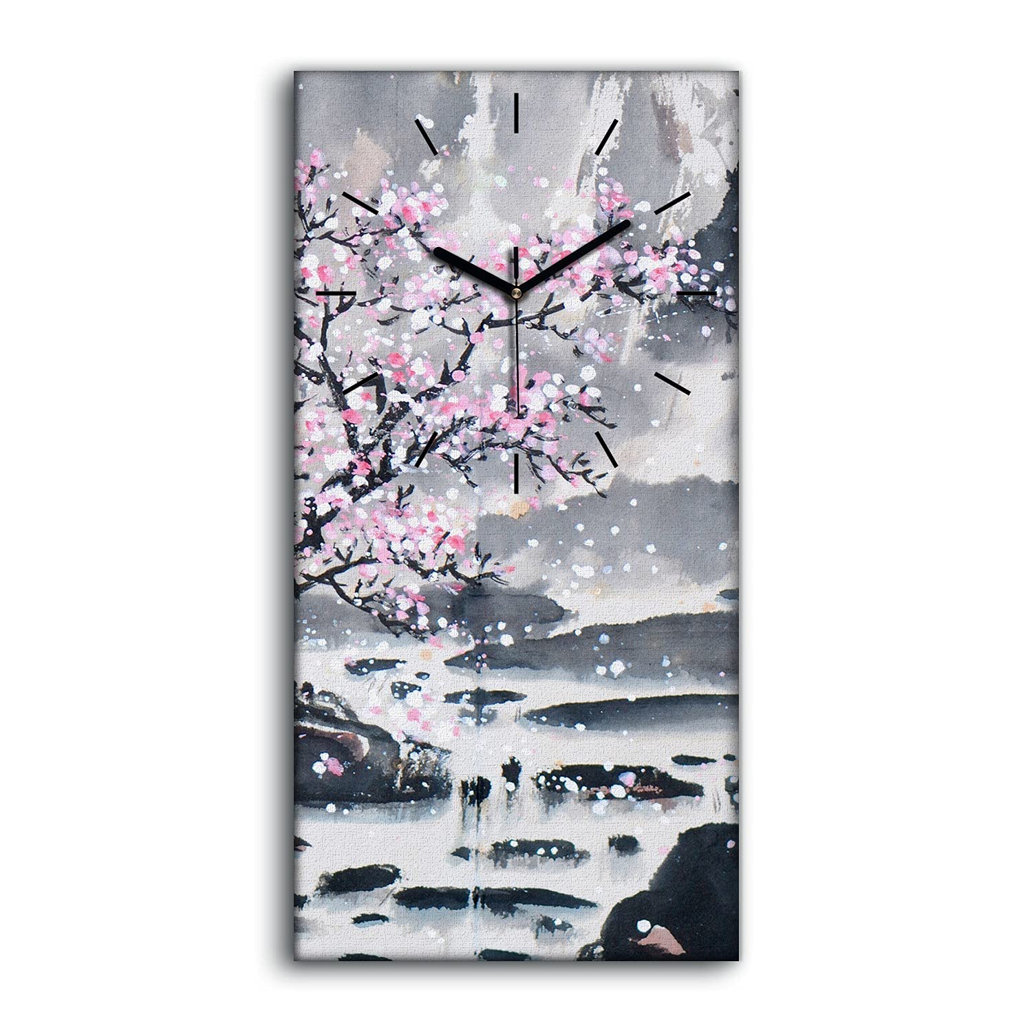 Horloge muette sur toile Coloray 30x60cm sans tic-tac pour chambre