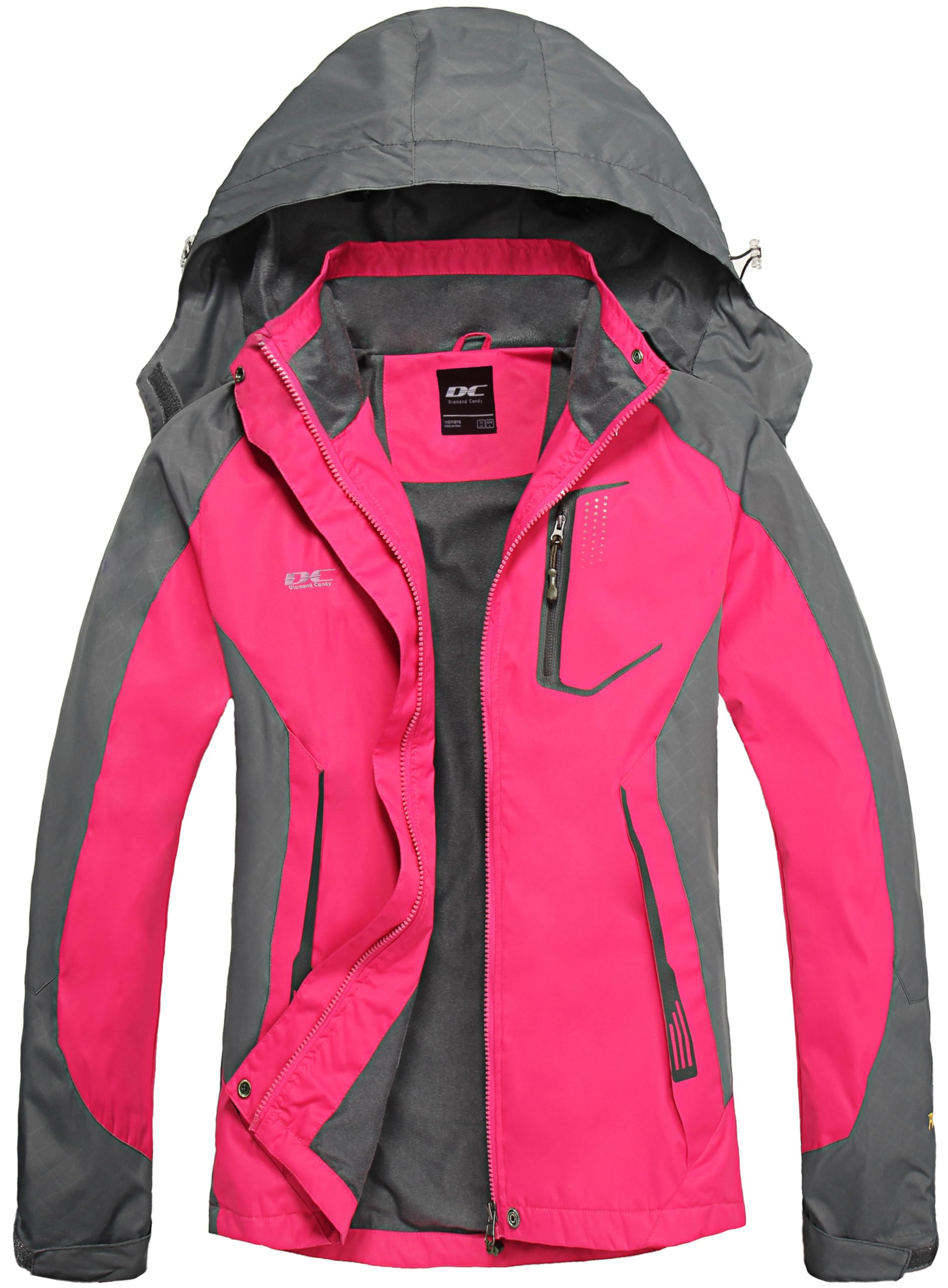 Giacca Antipioggia Donna Giacca a Vento Giacca Impermeabile Donna con Cappuccio Antivento Leggera per Trekking