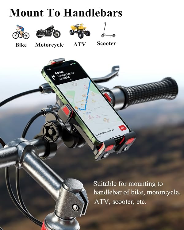 BRCOVAN Anti-Theft Aluminum Alloy Motorcycle Phone Mount Holder by BRCOVAN - Used condition - Image 7