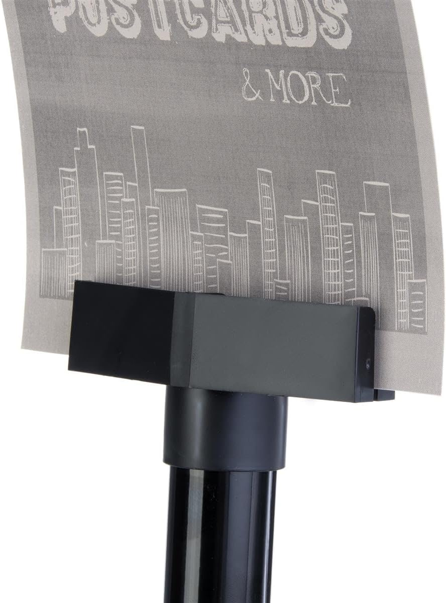 Counter Rotating Greeting Card Display w/ Sign Clip, 12 Horizontal Pockets - Black