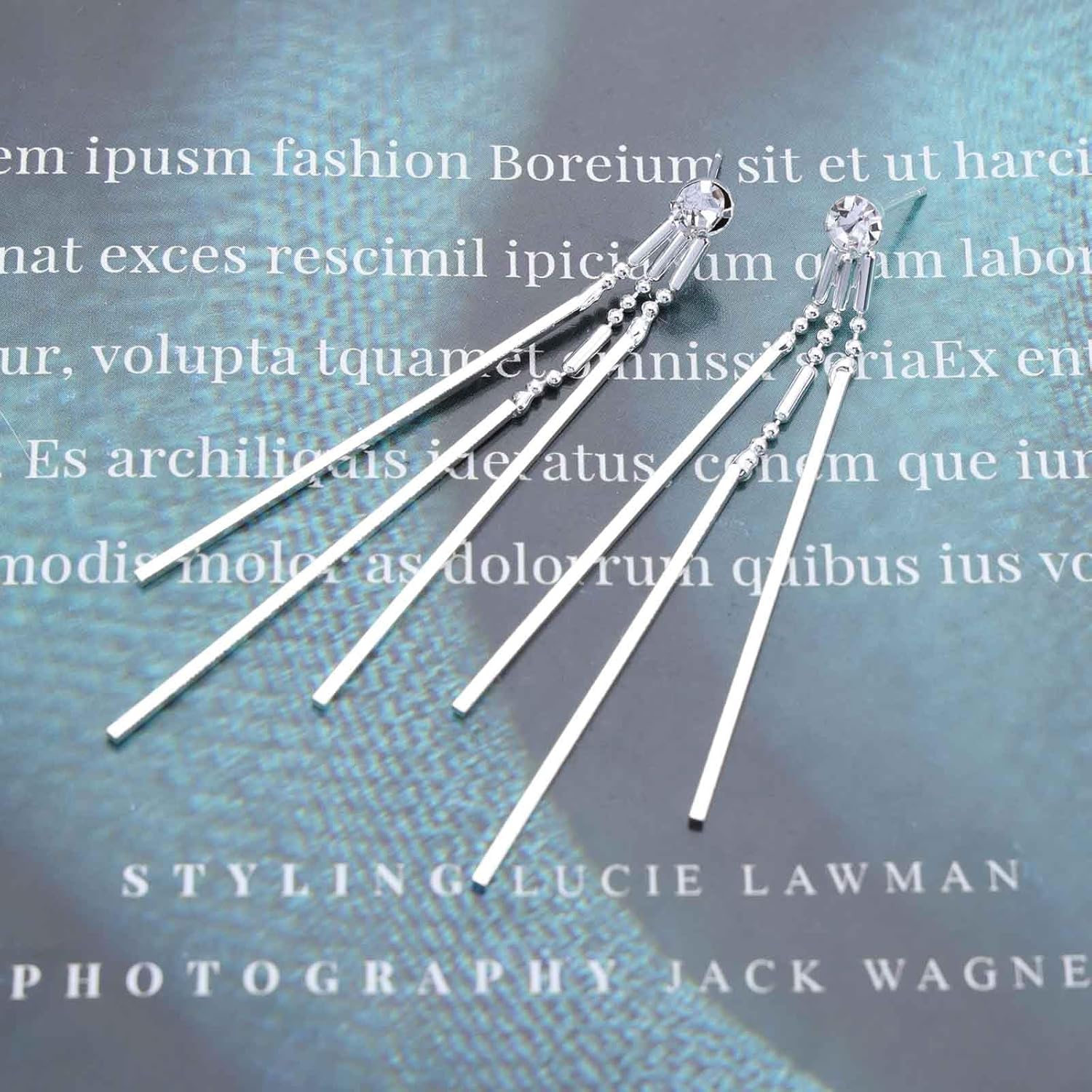 Boho Long Bar Drop Earrings Gold Metal Bar Dangle Earrings Vertical Bar Line Earrings Crystal Stud Earrings Minimalist Vertical Long Bar Earrings Jewelry for Women - Image 3