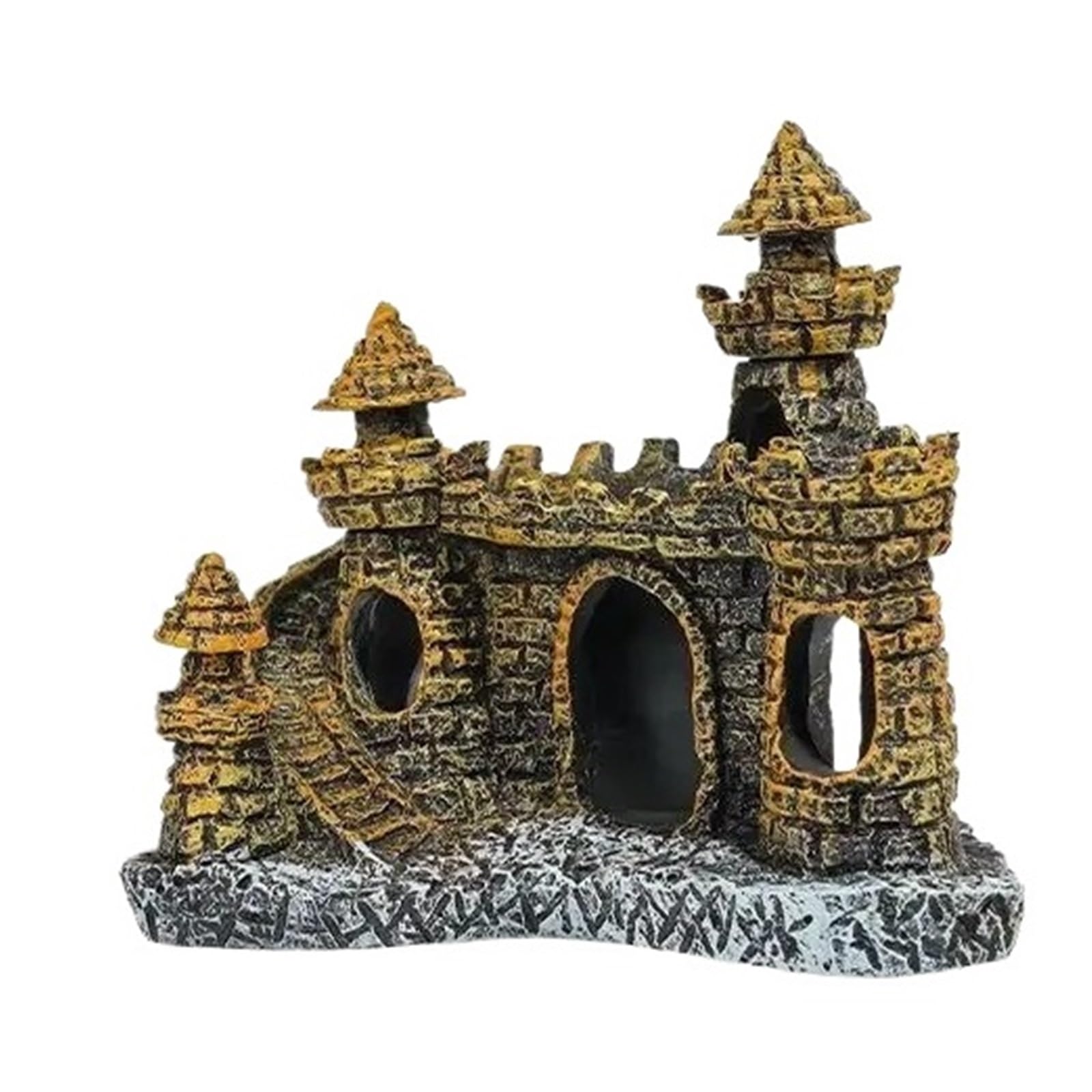 QuxetlRyz Aquarium Tunnel Decoration Artistic Castle Shaped Resin Rockery, One Piece Aquarium Decor, Fish Tank Adornment For Home Landscaping(9CM A)