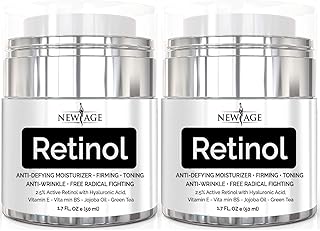 New Age Retinol Cream Neck & Facial Moisturizer Serum with Hyaluronic Acid, Vitamin E - Anti Aging Formula Reduces Wrinkle...