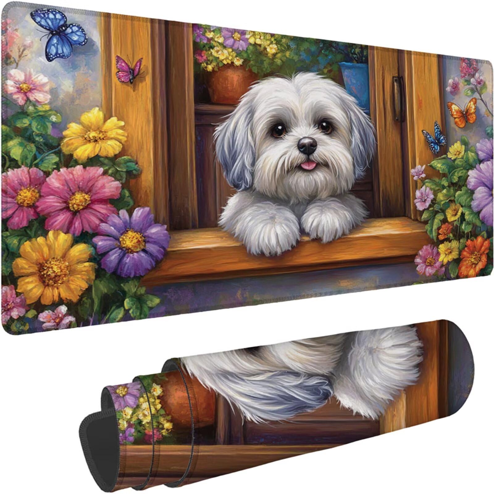 Gamingowa podkładka pod mysz 1200 x 600 x 3 mm, XXL, wodoszczelna, odporna na ścieranie, z przyszytymi krawędziami, kolorowa podkładka na biurko, poprawia prędkość i precyzję pod laptopa, komputer