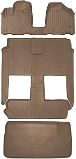 MAXLINER Floor Mats 3 Rows and Cargo Liner Behind 3rd Row Set Tan for 2008-2019 Dodge Caravan / Chrysler Town & Country (Stow'n Go Only) - coolthings.us