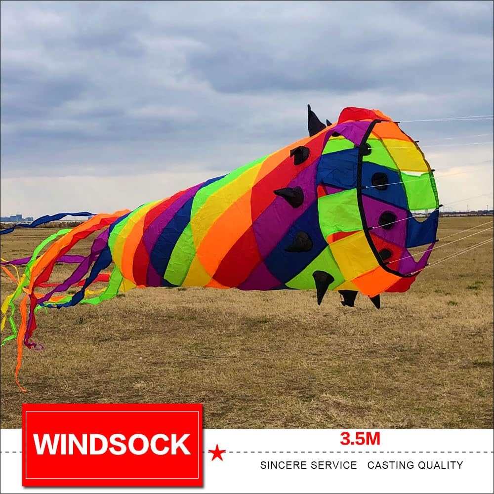 HFLY Kite New 3.5m Kite Windsocks for Adults Kite Spinner Tail