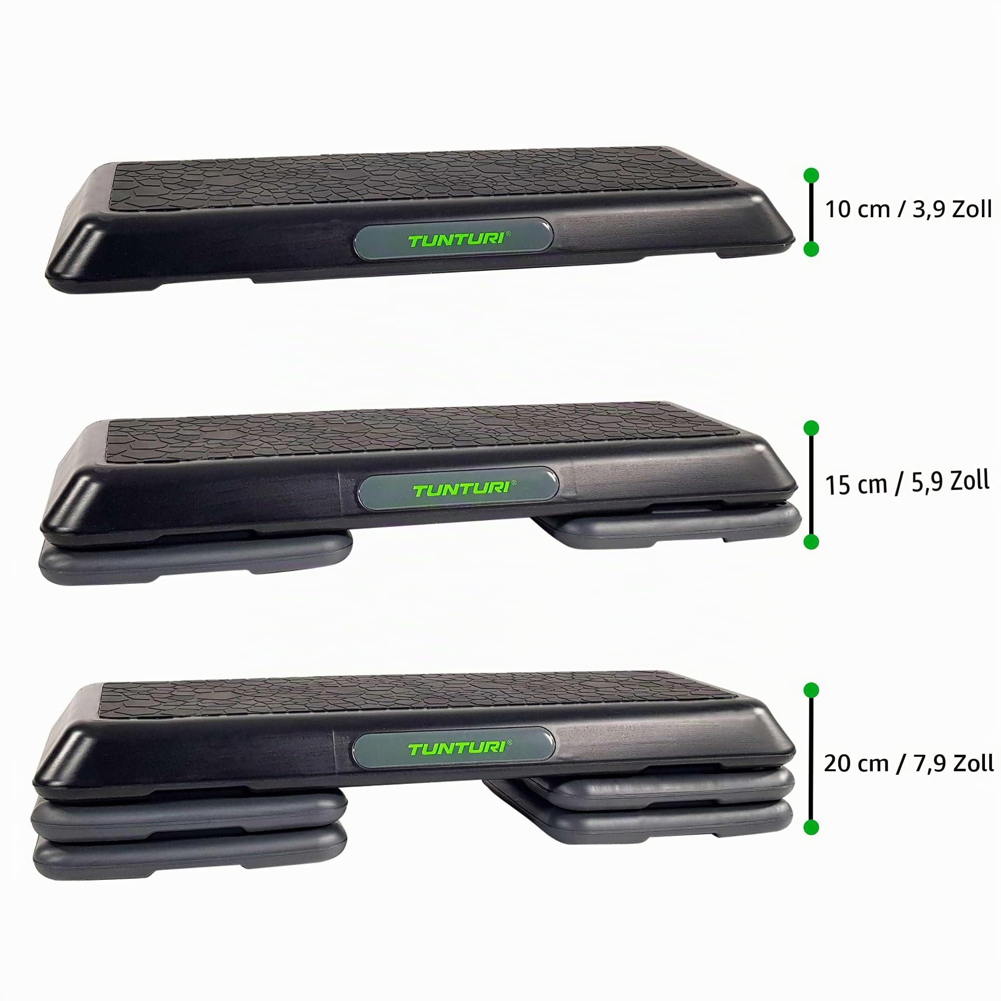 Tunturi Verstellbarer Aerobic Stepper, Step Bank, XXL, 3 Stufen, rutschfest