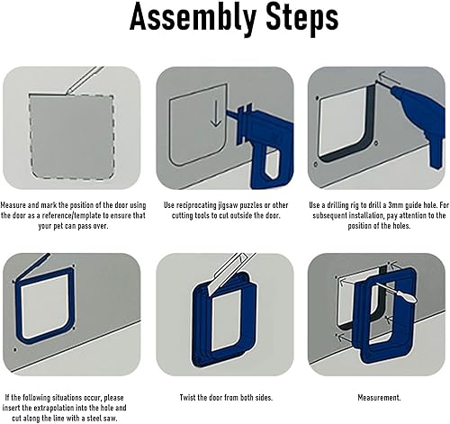 Miniatura 3 de HEEPDD 4-Way Lock Cat Door, Durable PP Plastic, Privacy & Security, Easy Entry Rotating Flap, for Indoor Outdoor Access, Window or Screen Door