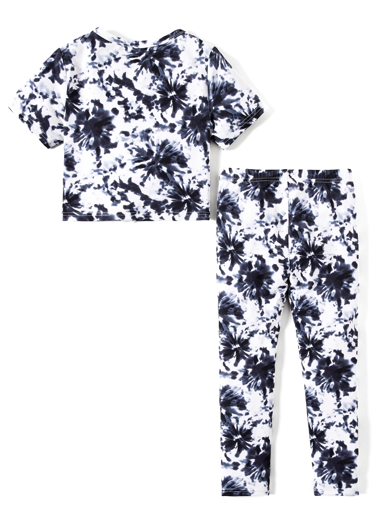 PATPAT Conjunto Deportivo de Verano para Niña, Top y Leggings Cortos de Tie Dye, Conjunto Niña, Leggins Niña, Falda Tenis Niña, Ropa para Niña 5 a 12 Años, ¡Ideal para un Estilo Deportivo y Fresco